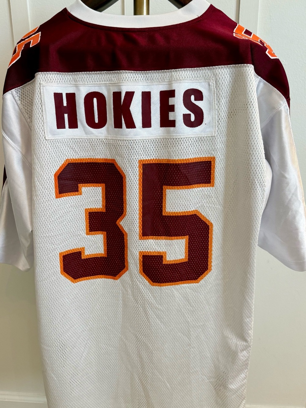 VINTAGE Y2K VIRGINA TECH HOKIES STARTER FOOTBALL JERSEY WHITE #35